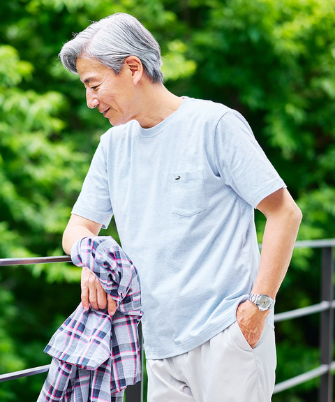 ポケット付きワンポイントTシャツ【TEMP-C】  