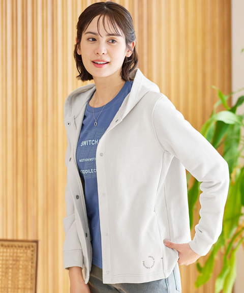 微起毛 裏毛 スナップボタン パーカー