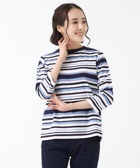 ロープ ジャカード ボーダー カットソー