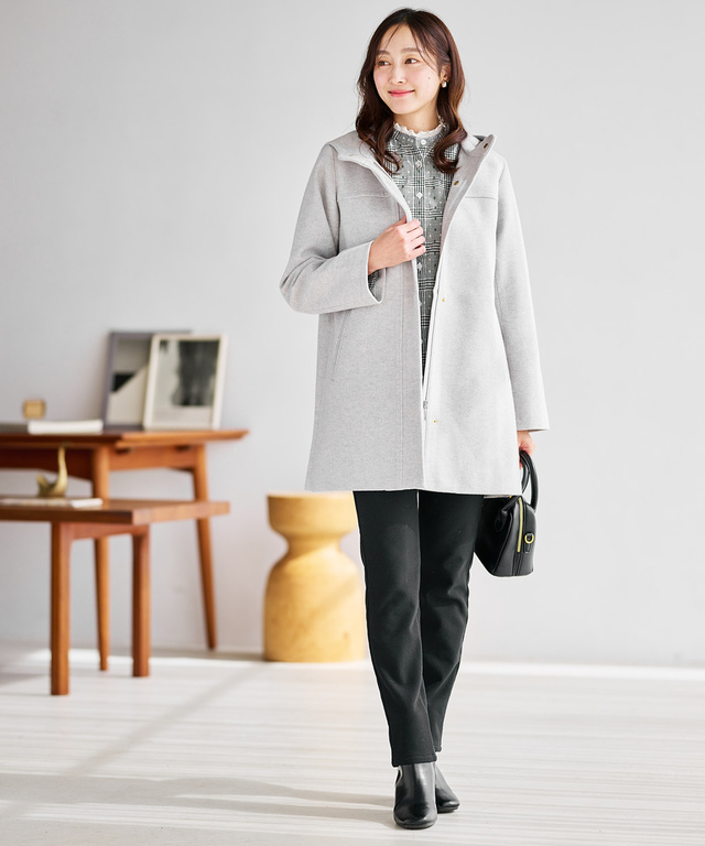 スタンドカラー カットドビー チュニック