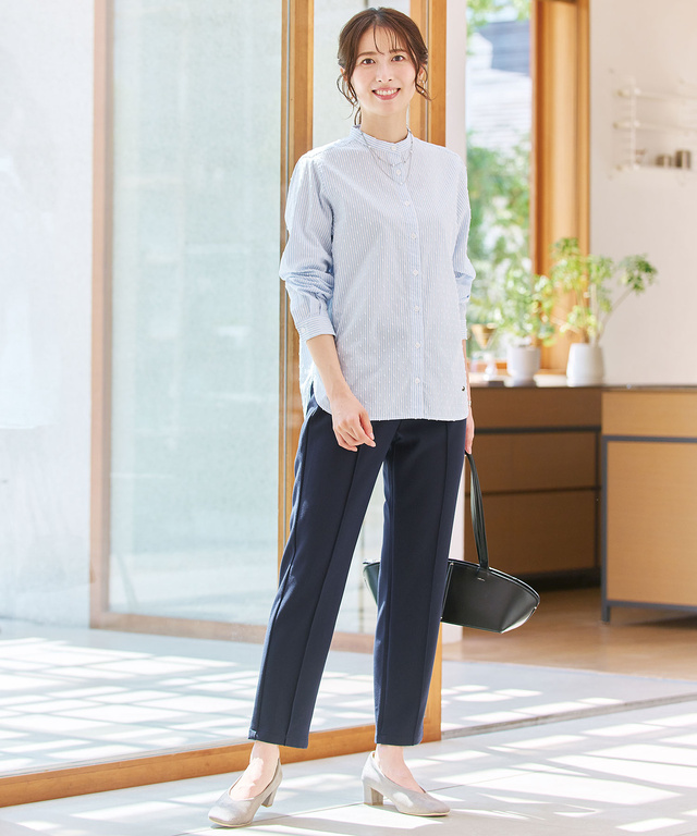 スタンドカラー カットドビー チュニック