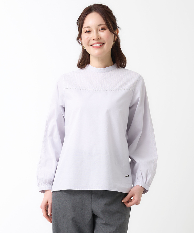 スタンドカラー 刺繡 ブラウス