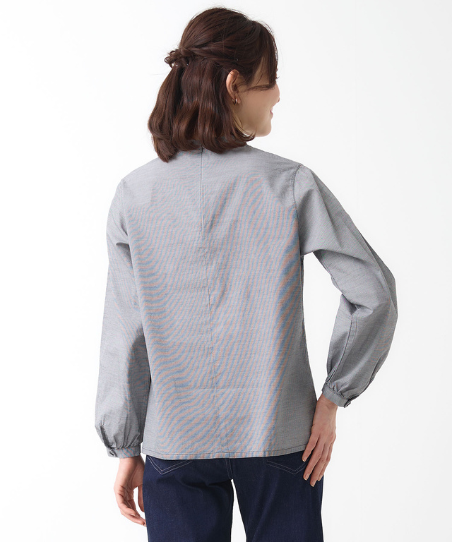 スタンドカラー 刺繡 ブラウス