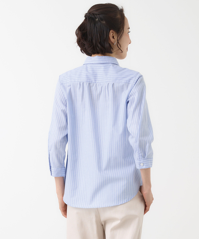 ノンアイロン ストライプ ブラウス