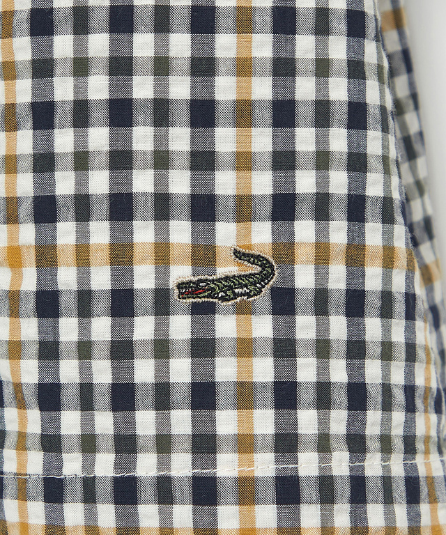 クロコダイルタータン サッカー 七分袖ブラウス