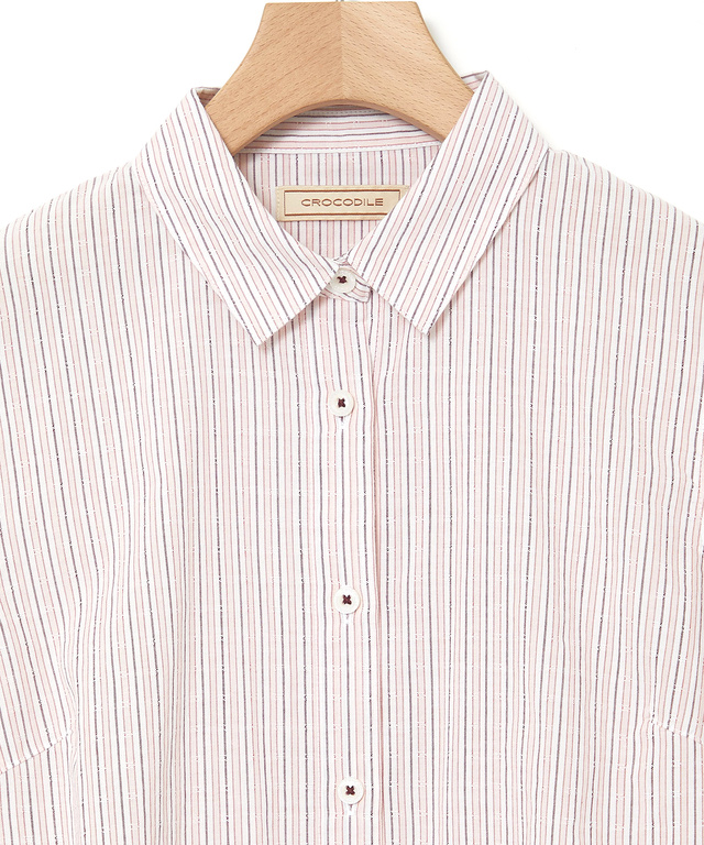 ドビー素材 七分袖 ブラウス