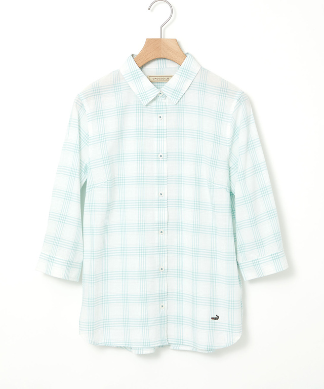 ドビー素材 七分袖 ブラウス