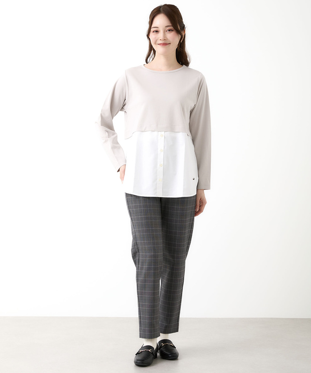 布帛 ドッキング カットソー