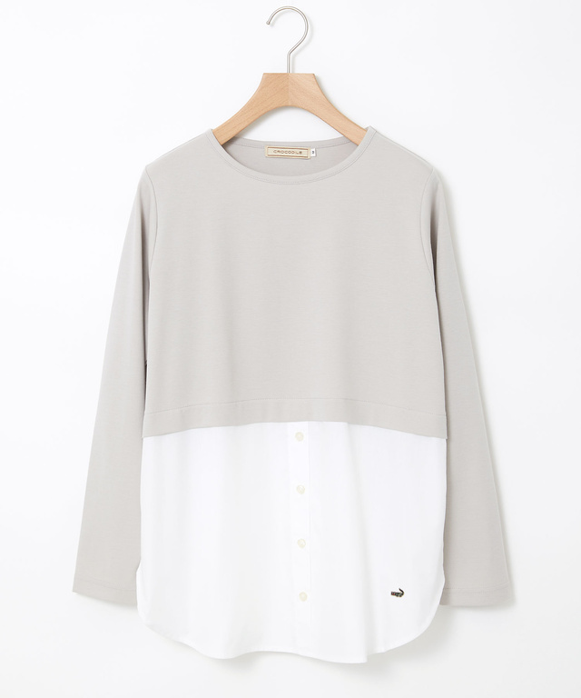 布帛 ドッキング カットソー