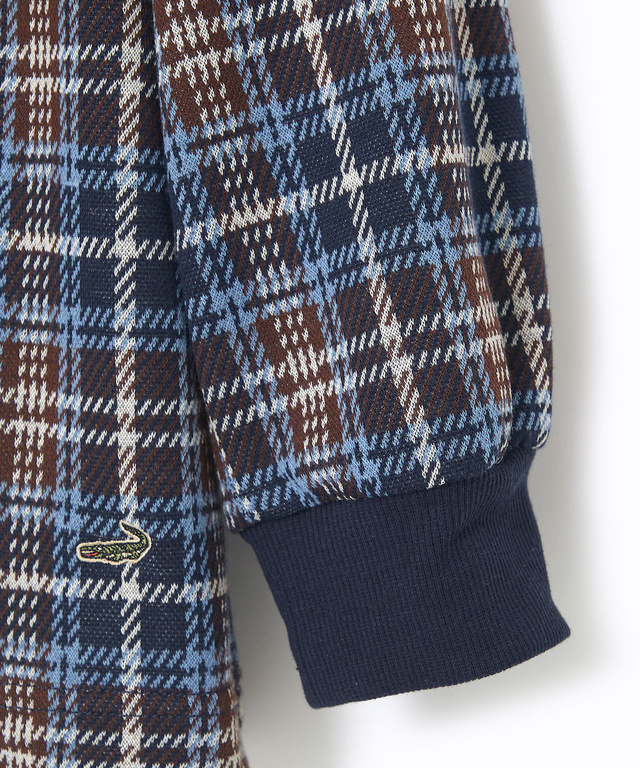 チェック柄 リブ配色 プルオーバー