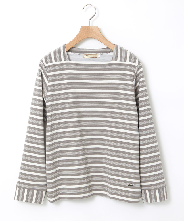 スクエアネック ボーダー プルオーバー　