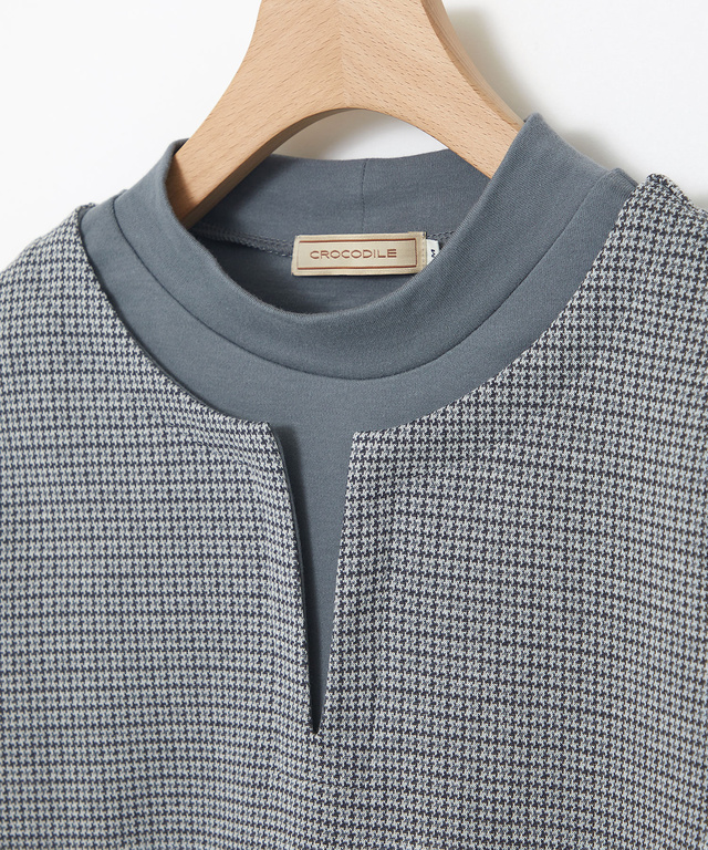 千鳥柄 ドッキング チュニック