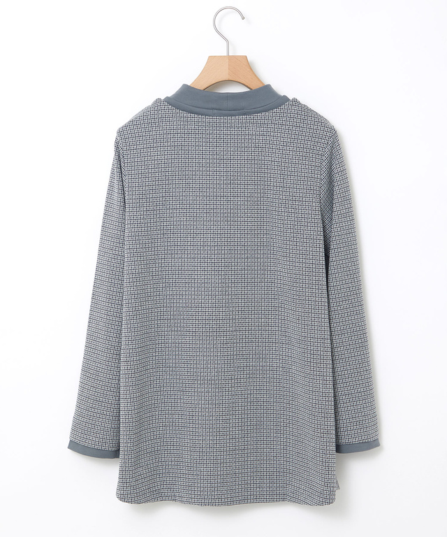 千鳥柄 ドッキング チュニック