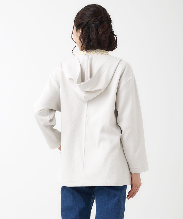 ショールカラー フードパーカー