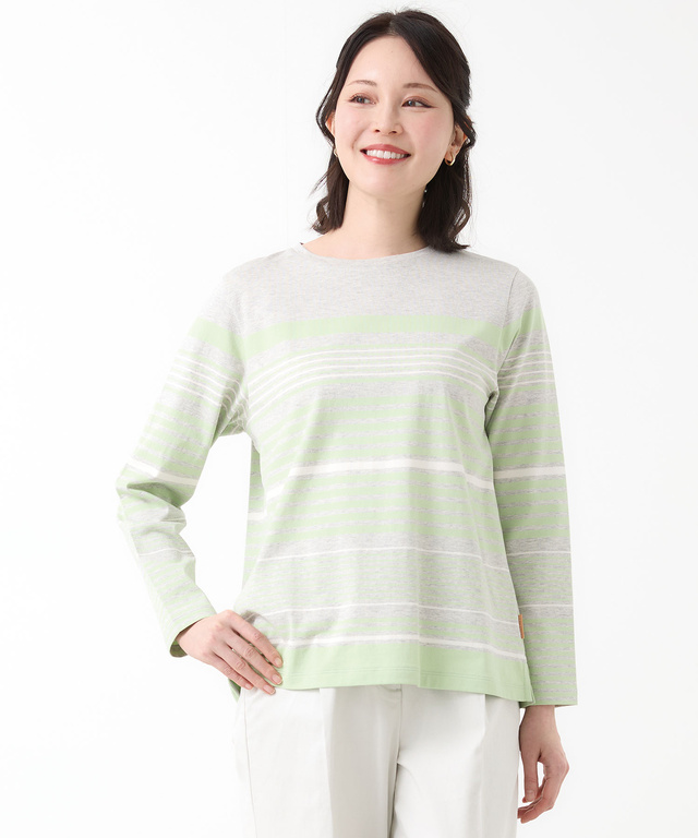 パネルボーダー 長袖 Tシャツ