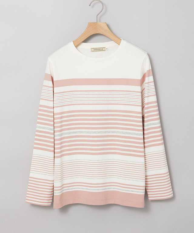 パネルボーダー 長袖 Tシャツ