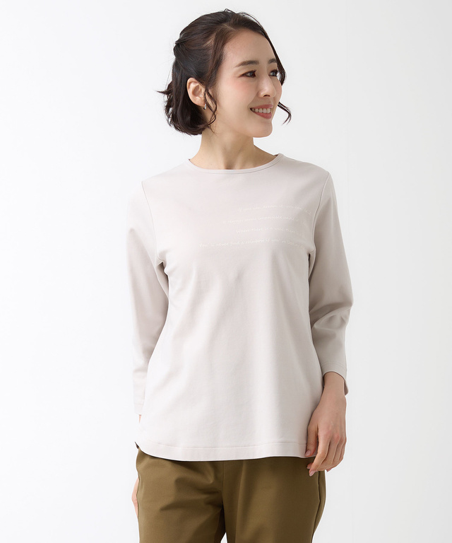 メッセージプリント 七分袖 Tシャツ