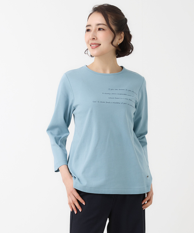 メッセージプリント 七分袖 Tシャツ