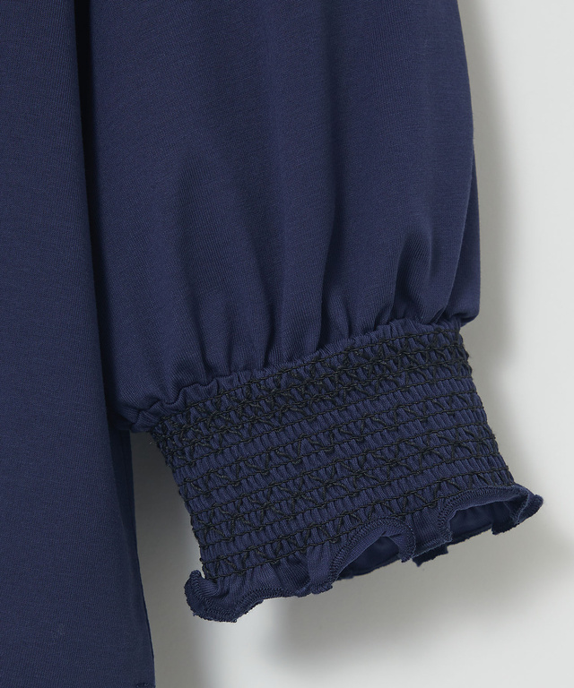 スモッキング刺繍 七分袖 カットソー