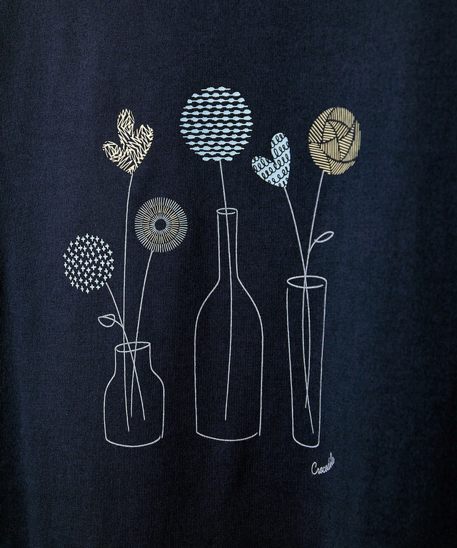 フラワーモチーフ 半袖 Tシャツ