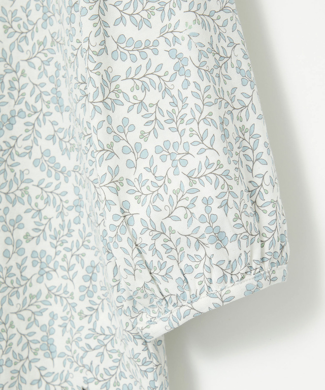 総柄プリント フリル襟 カットソー