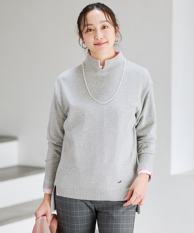 ハイネック ニット プルオーバー【手洗いOK】