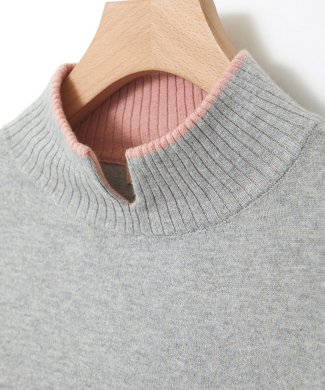 ハイネック ニット プルオーバー【手洗いOK】