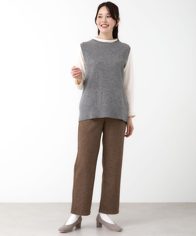 2WAY スリット ニットベスト【手洗いOK】