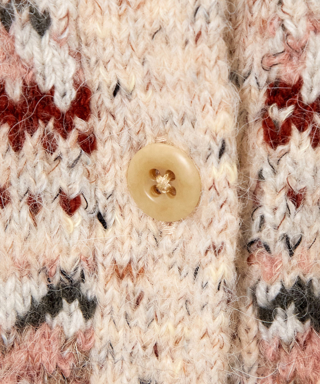 フェアアイル柄 ニットカーディガン 【手洗いOK】