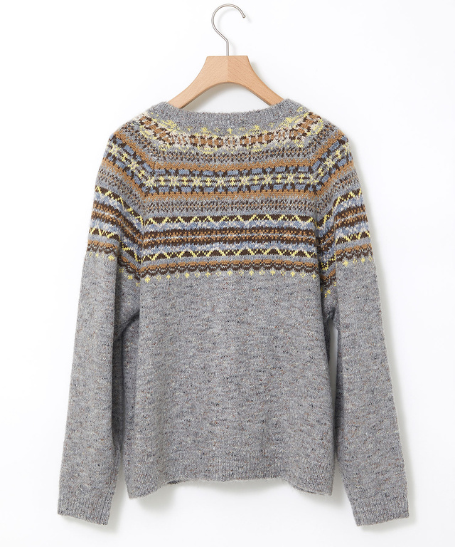 フェアアイル柄 ニットカーディガン 【手洗いOK】