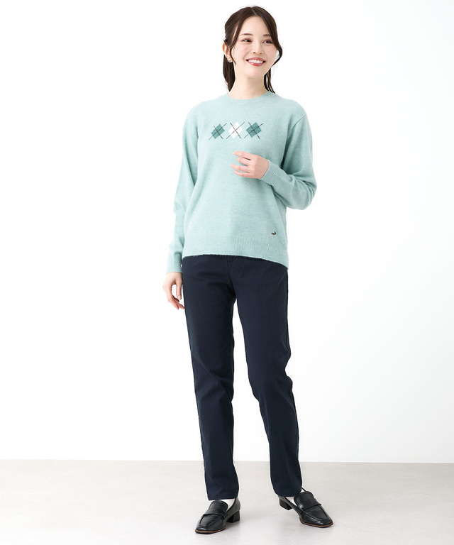 アーガイル プルオーバー ニット【手洗いOK】