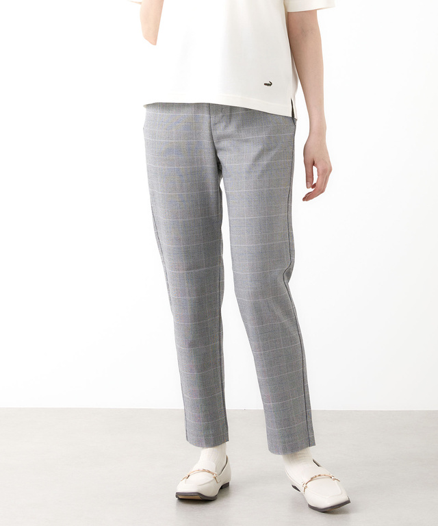 チェック柄 テーパード パンツ