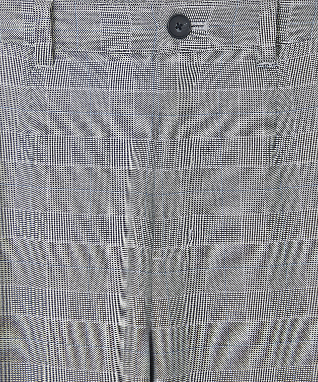 チェック柄 テーパード パンツ