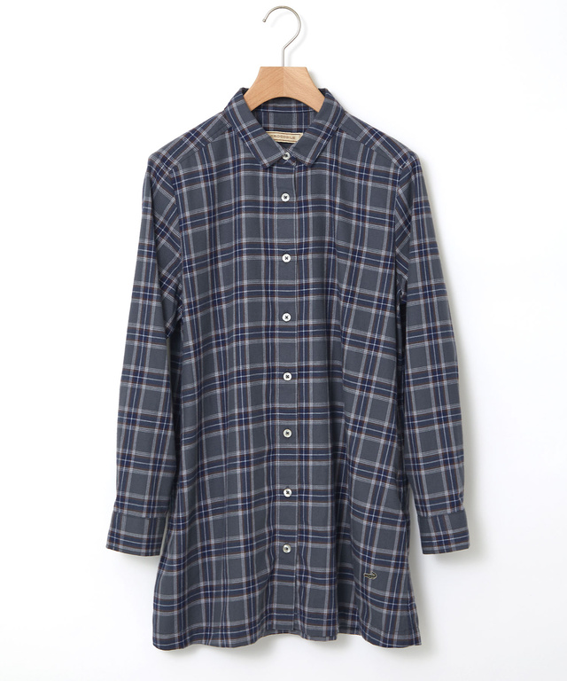 レギュラーカラー チェック柄 チュニック