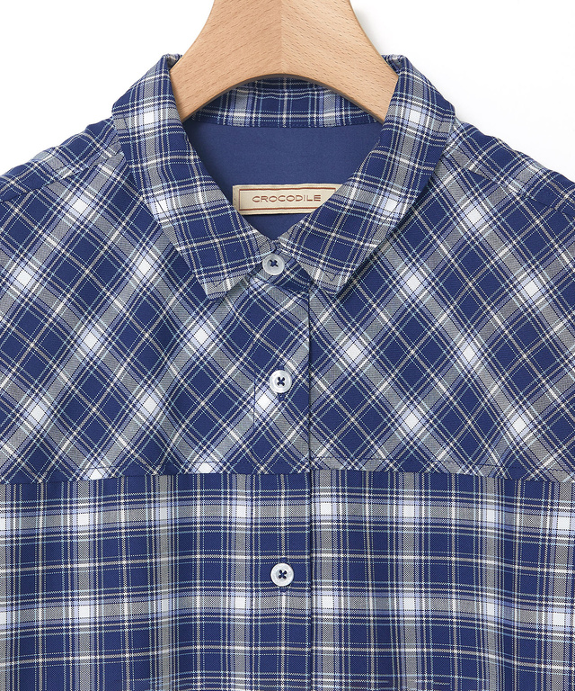 フロント切り替え チェック柄 チュニック【オンラインショップ・一部店舗限定】