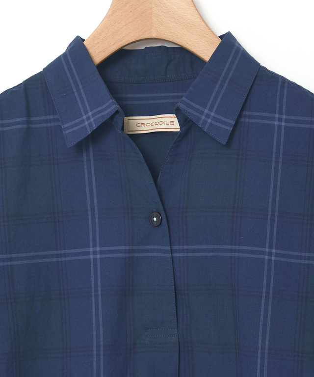 リネンブレンド スキッパー チュニック