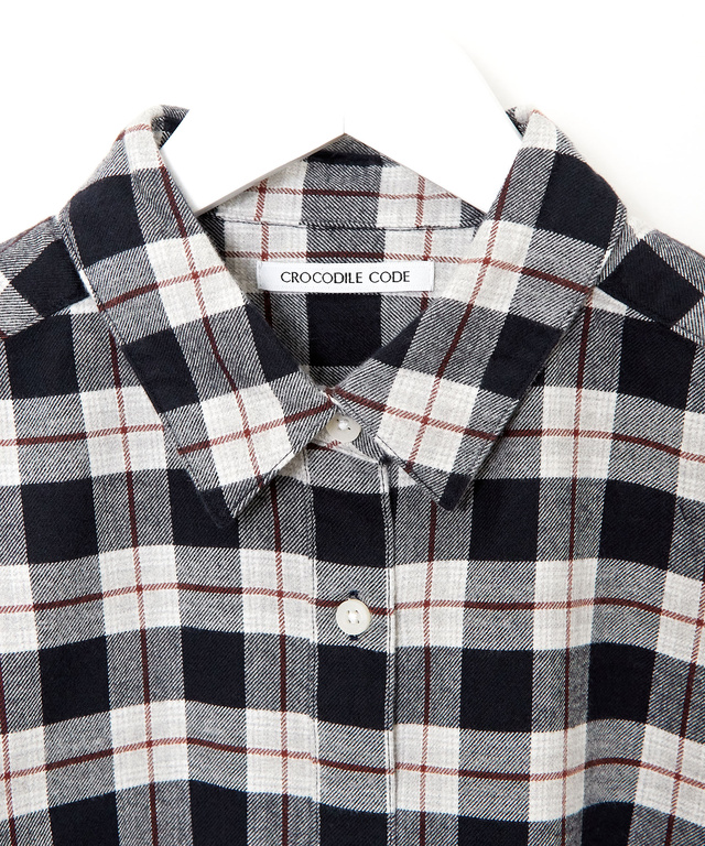 微起毛 チェック柄 ブラウス