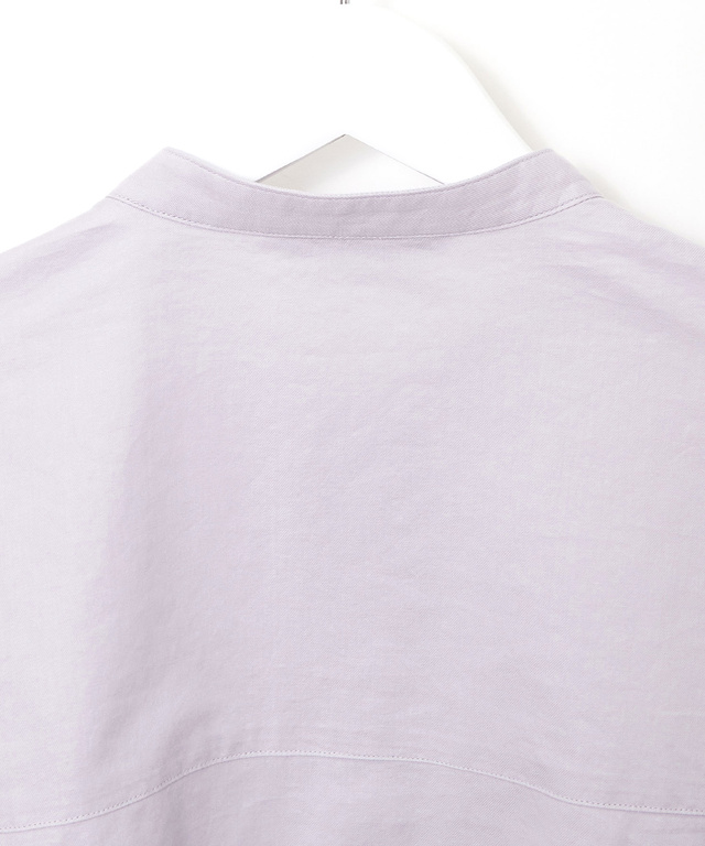 ギャザー デザイン バンドカラーブラウス