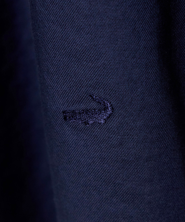 ギャザー デザイン バンドカラーブラウス