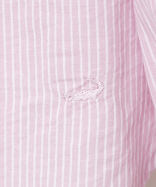 ストライプ  バンドカラー ブラウス