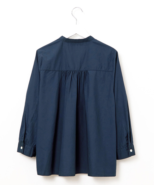 ピンタック バンドカラー ブラウス