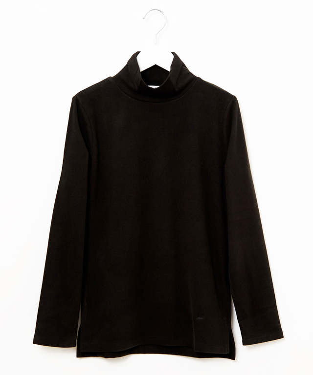 起毛 ストレッチ ハイネックカットソー