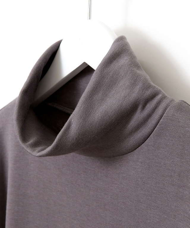 裏起毛 ポケット付き ハイネックカットソー