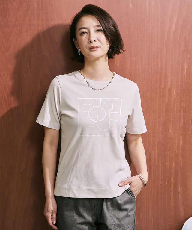 パールプリント グラフィック Tシャツ