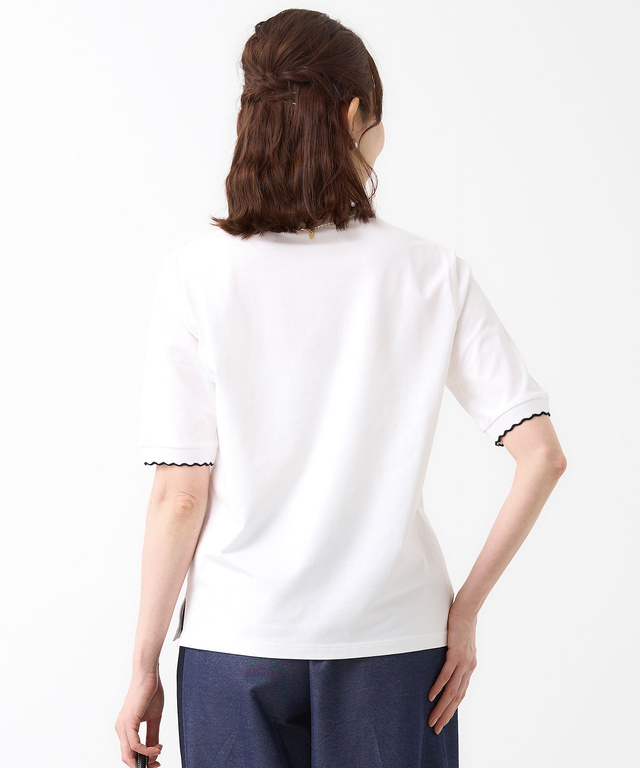 スカラップ リブ Tシャツ