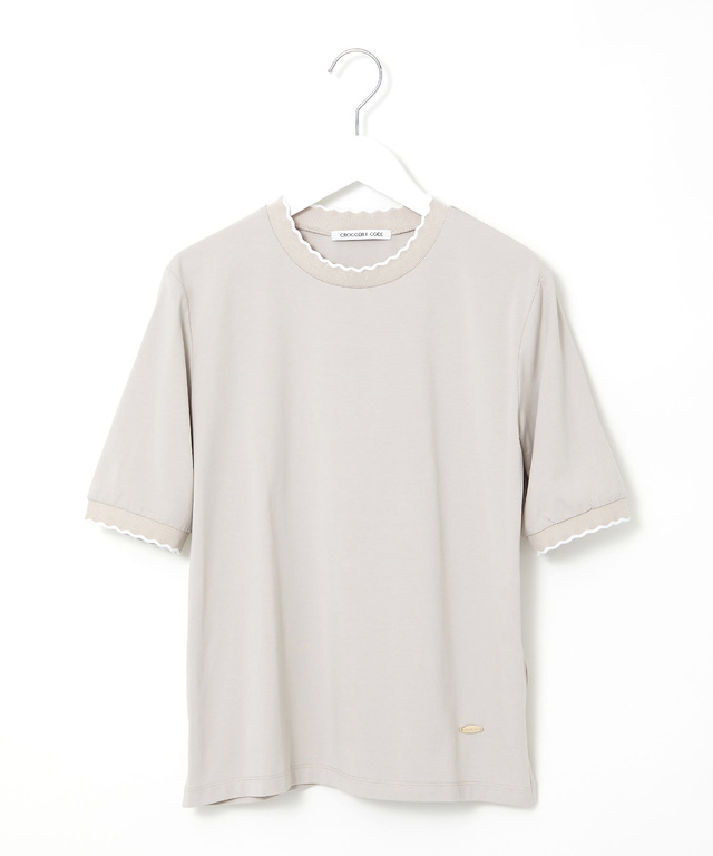 スカラップ リブ Tシャツ