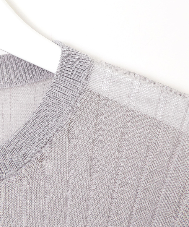 シアー ワイドリブ カーディガン