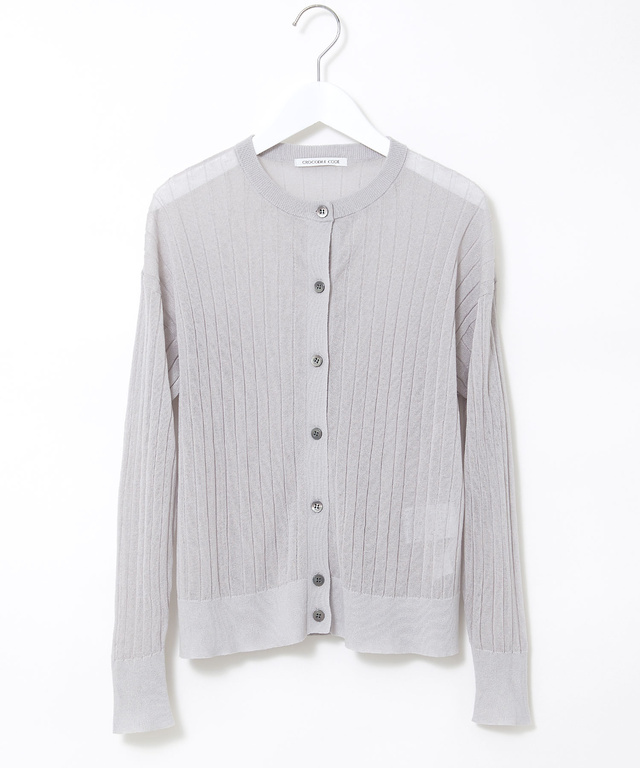 シアー ワイドリブ カーディガン