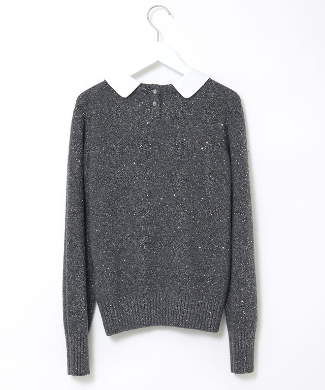 ウールブレンド ショールカラー プルオーバー ニット