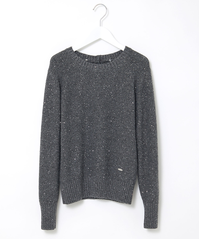 ウールブレンド ショールカラー プルオーバー ニット